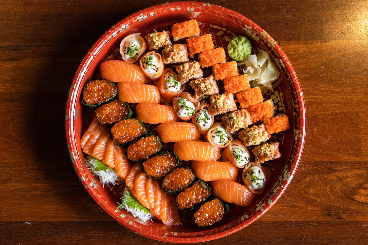 sushi order topped with salmon nyt